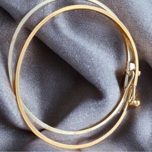 Gold and Silver Hoop Bangle Bracelet Set- lightweight and dainty